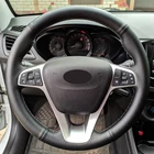 Искусственная кожа, для Lada Vesta 2015, чехол рулевого колеса автомобиля, 2016, 2017, 2018, Xray 2015-2019, 2019, ручная работа