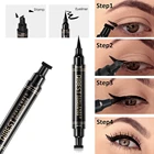 QIBEST Жидкая подводка для глаз карандаш супер водостойкие двуглавые штампы 12 цветов подводка для глаз кошачьих глаз подводка для глаз maquiagem косметический макияж