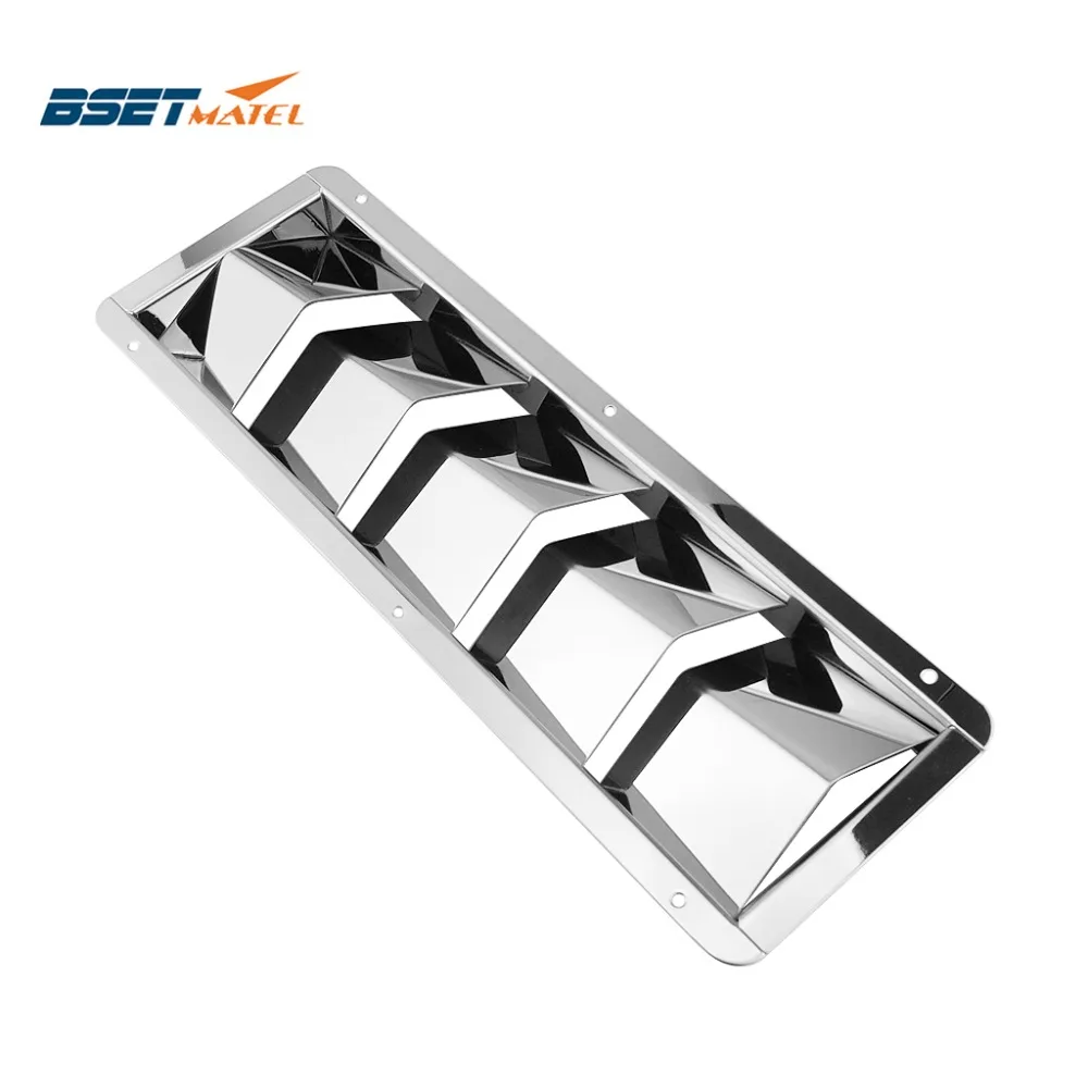 BSET MATEL 5 Slots Stainless Steel 304 Boat Marine Square Air Louver Vent Grille Ventilation Louvered Ventilator Grill Cover