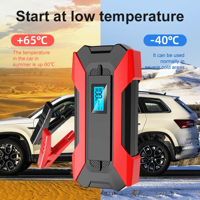 car jump starter emergency power supply for 6 0l petrol car or 3 0l car diesel 28000mah battery charger power bank flashlight free global shipping