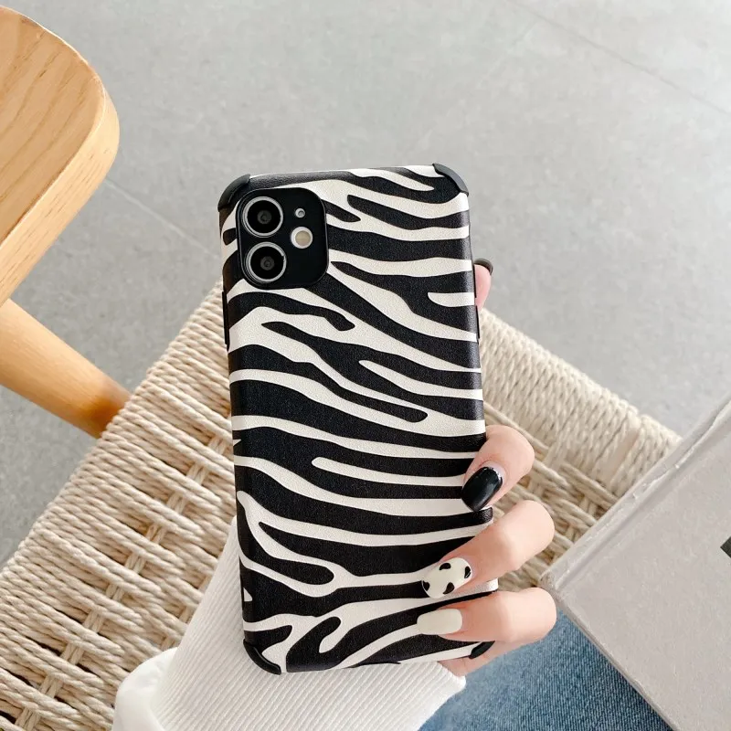

Gimfun Cartoon Zebra Pattern Phone Case for IPhone 12 Pro Max 8 7 Plus X XR Xsmax Leather Leopard Shockproof 11 Pro Back Cover