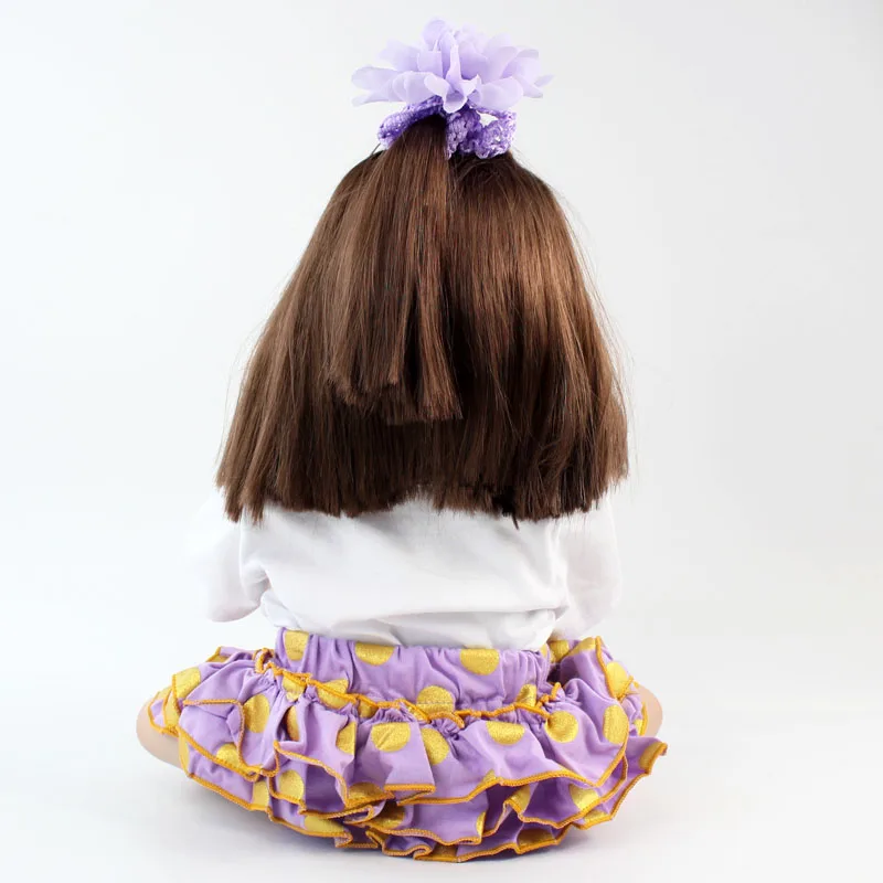 

BZDOLL 22" Full Silicone Realistic Reborn Baby Girl Doll Waterproof Body Bedtime Toy Boy and Girl Growth Partner