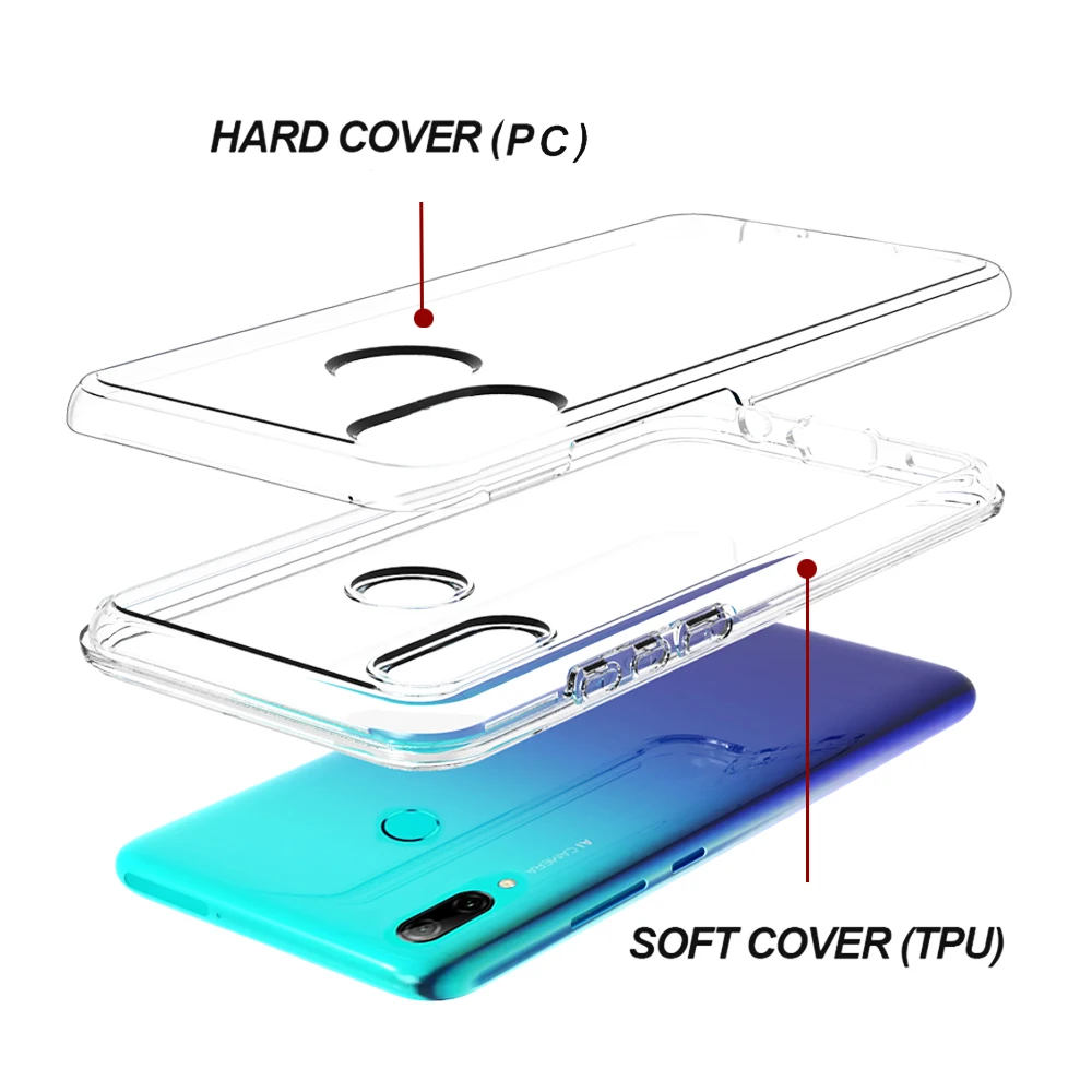 Прозрачный противоударный чехол для Huawei Honor 10i 10 Lite P Smart Plus 2019 P20 lite Nova 5i Прочный 2 в 1