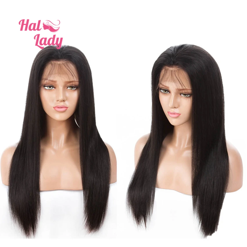 Halo Lady Beauty 13*4 кружевные передние человеческие волосы парики preprucked бразильская