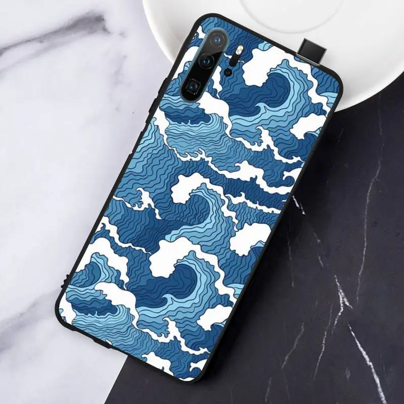 

Sea wave literary painting Phone Case For Huawei honor Mate P 10 20 30 40 i 9 8 pro x Lite smart 2019 nova 5t