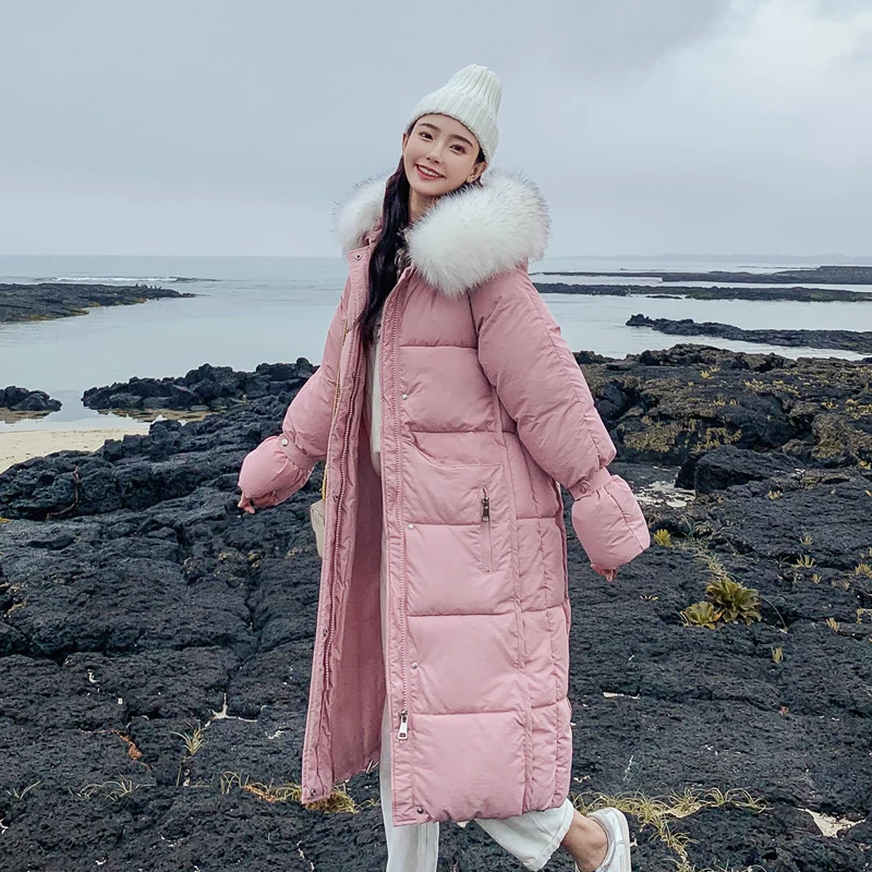 Новое поступление 2019 зимняя женская куртка свободное женское длинное пальто в