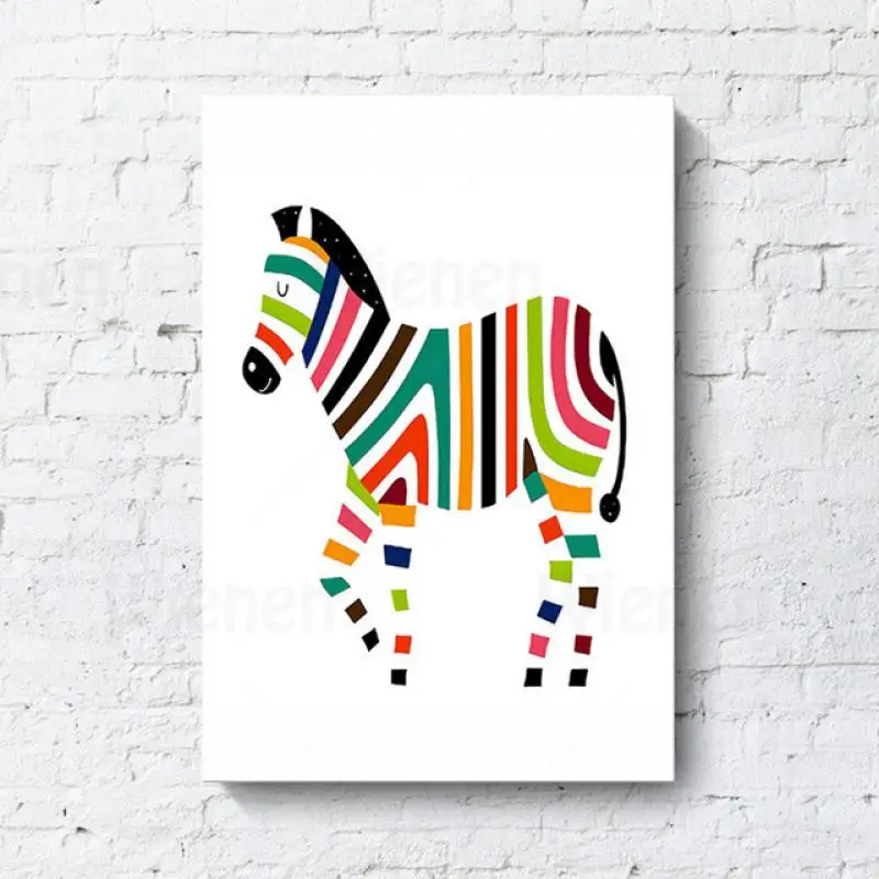 

Abstract Color Canvas Painting Cartoon Animals Whale Hedgehog Sheep Zebra Modern Hanging Painting Kids Room Nursery Decor Wall