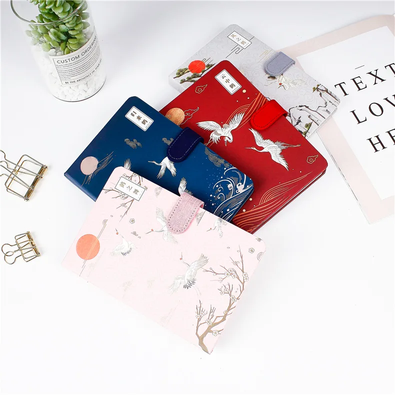 

YM notebook Kawaii Chinese-style Bronze Bag Back Hardcover Small Yunhe Crossing Shadow Creative Crane PDA Plan Students Laptop