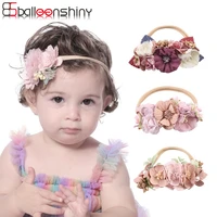 balleenshiny newborn cute baby girls flower headband headwear princess flowers hairband photography infant toddlers accessories