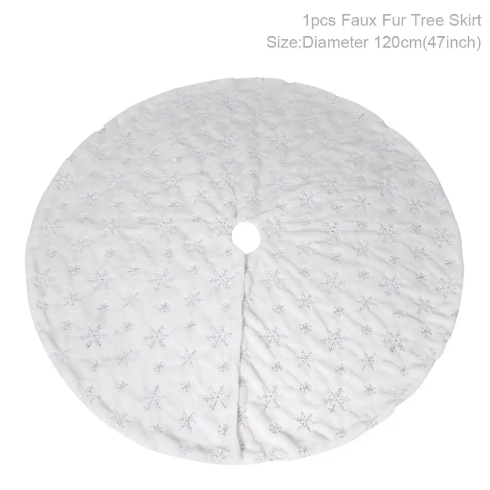 Sliver Tree skirt Санта Клаус Рождественская елка юбка из искусственного меха рождественские украшения для дома украшения для рождественской елки новогодний декор Navidad - Цвет: Sliver Tree skirt