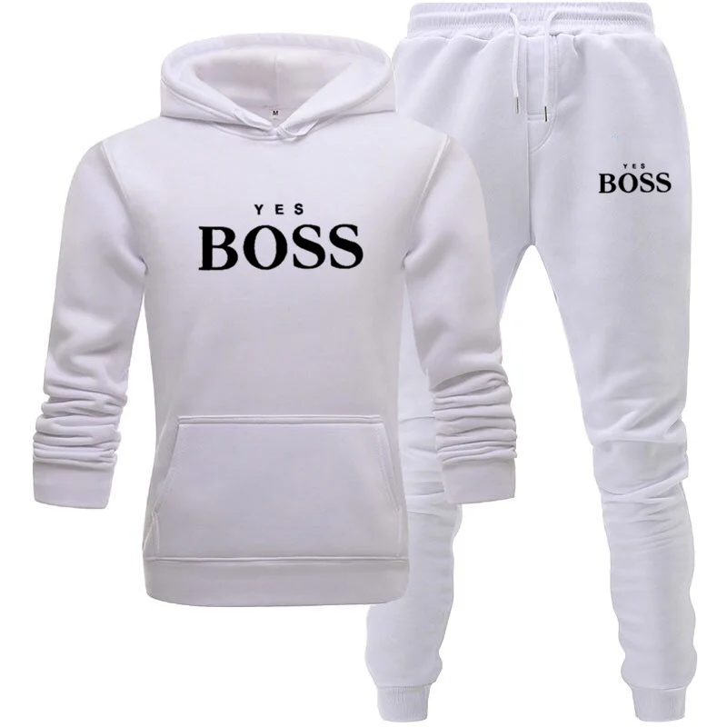 

Women Ja Boss Druck Anzug Zwei StÃ¼cke Set mÃ¤nner Hoodies Sweatshirt + Hosen MÃ¤nnlichen Hoody Joggen MÃ¤nner Sportswear marke Outf