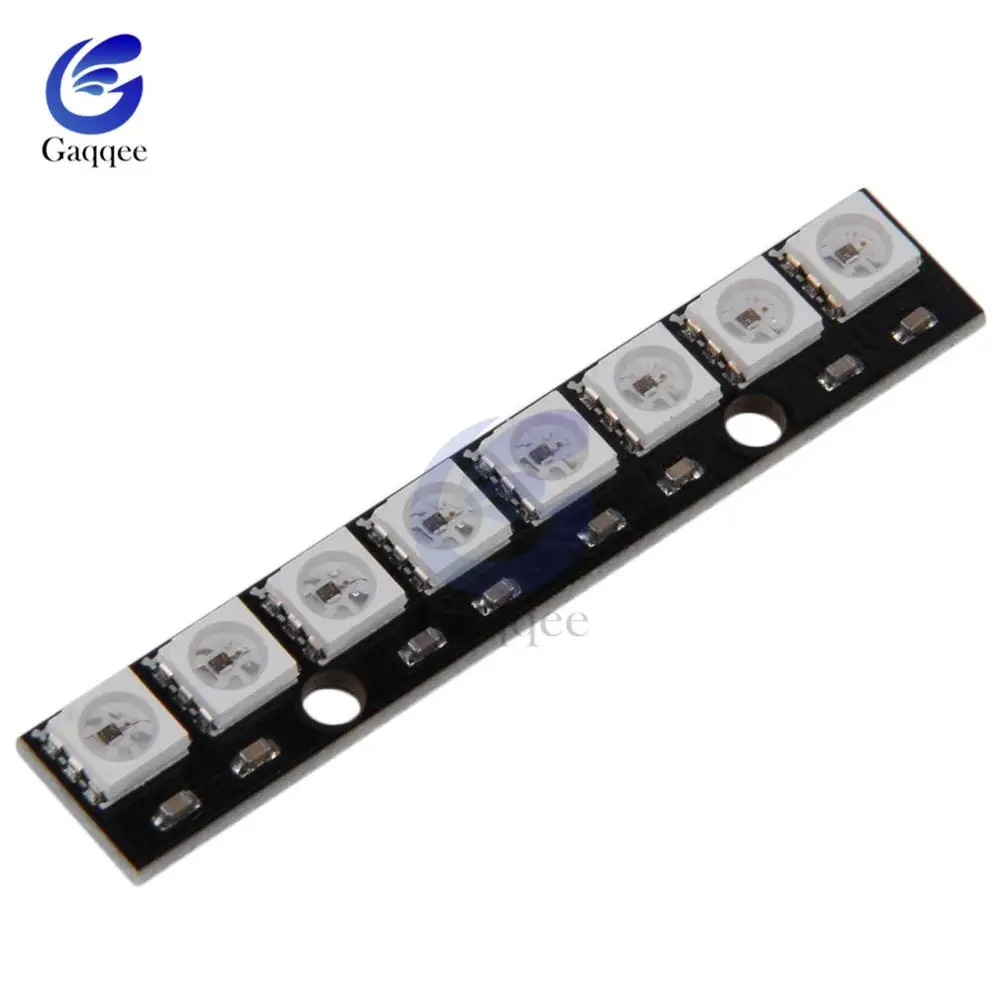 8 Bits black 12 16 24 40 60 64 бит WS2812 модуль 5050 RGB светодиодный полноцветный Встроенный светодиодный светильник-кольцо с интегрированными драйверами для Arduino - Цвет: 8 Bits black