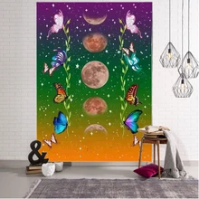 Cor lua planeta decoração tapeçaria mandala boêmio hippie cortina de parede tapeçaria pendurado em casa sala estar quarto (3)