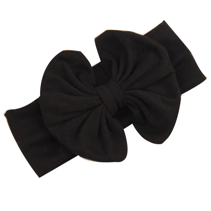Cinta para el pelo de algod&oacute;n con lazo para beb&eacute; para ni&ntilde;as, diadema el&aacute;stica con lazo, cinta para la cabeza, 9 colores-4