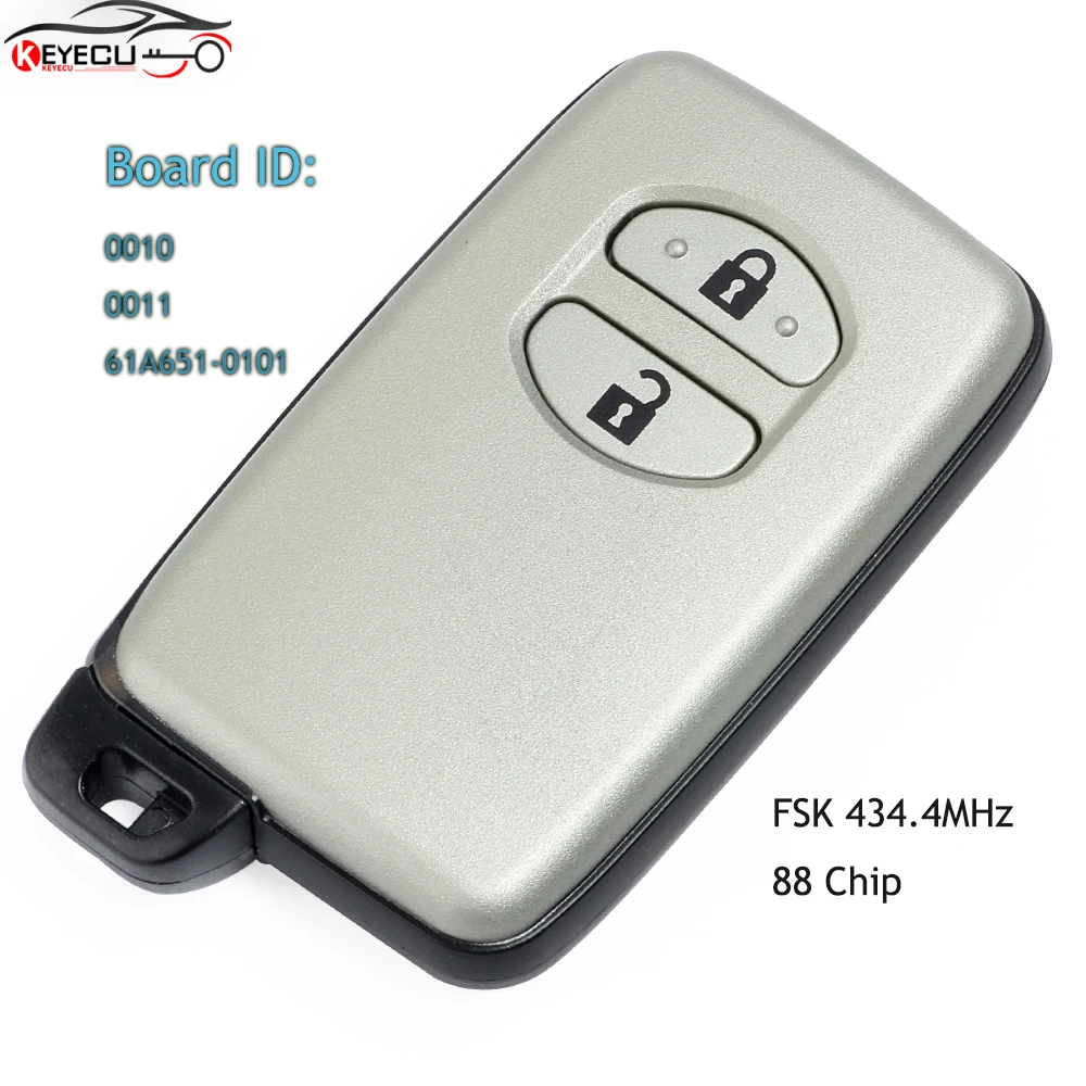

Плата KEYECU ID 0010 0011 61A651-0101 FSK 433 МГц/434 МГц 88 Chip дистанционный смарт ключ-брелок для Toyota Auris Yaris Hybrid Auris BA7EQ