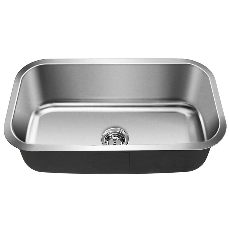 

31'' Stainless Steel Single Bowl Kitchen Sink Basin Excellent Sound Isolation Design Sink Anti-condensation Coating