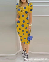 womens 2021 new pit striped polka dot dress
