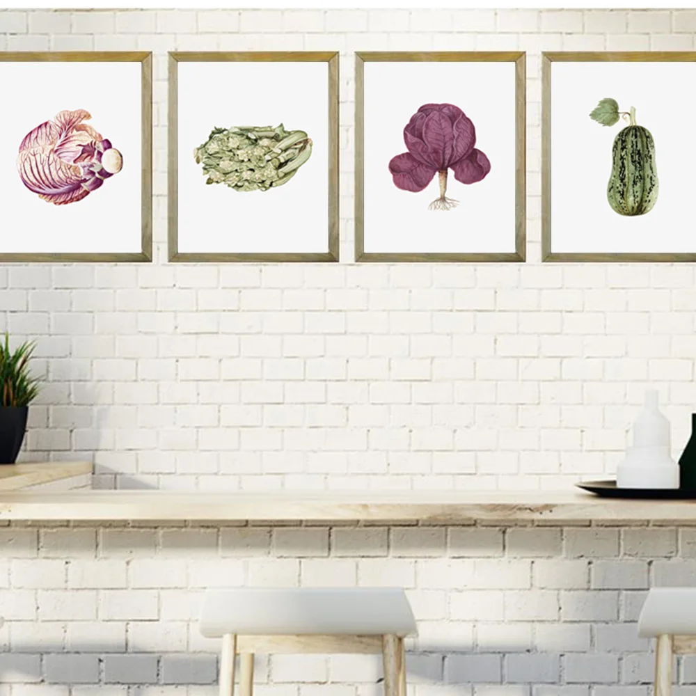 

Картина на холсте с изображением тыквы и Красной капусты