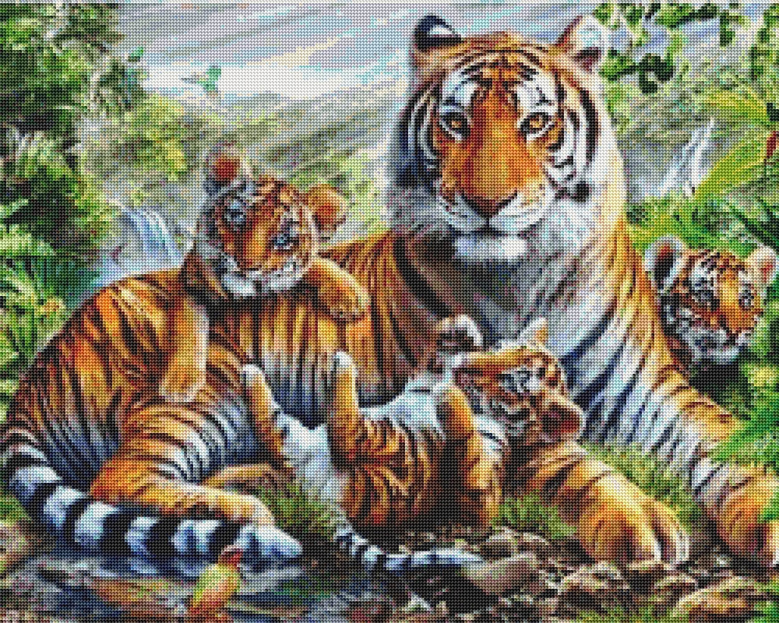 Тигр 5D Сделай Сам Полный Круглый Мультфильм алмазная живопись искусственная