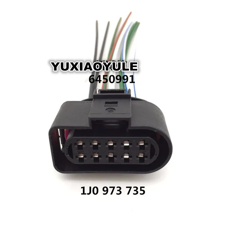 Разъем для фар автомобиля 2/4/10 шт./лот 10 контактов 1J0973735 1J0 973 735 с кабелем 15 см 18AWG |