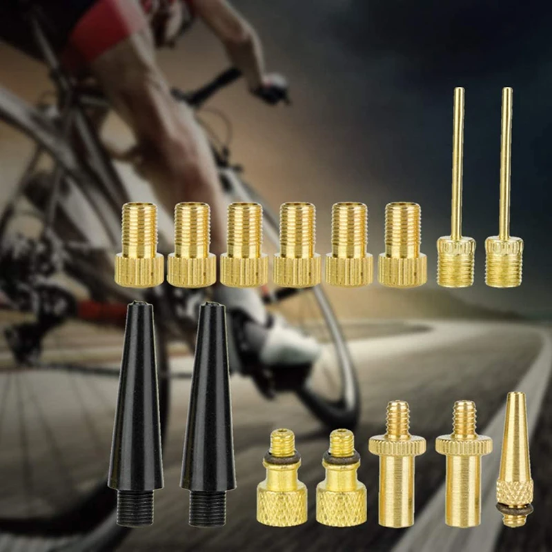 

15pcs Accessories Tire Bicycle Compressor Adapter Set Durable Copper Air Pump Inflator Easy Install Needle Nozzle