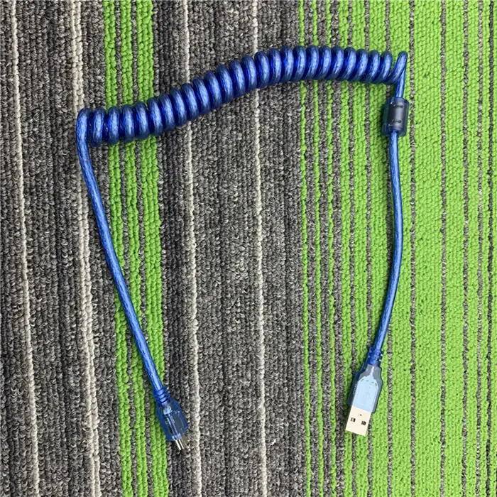 1.5M Mini Line DIY USB a Mini Linea de datos Micro esmiral para teclado mechanico USB2.0 2 м Мини-кабель Usb использование механической клавиатуры GH60 - Цвет: 1.5M Mini Line