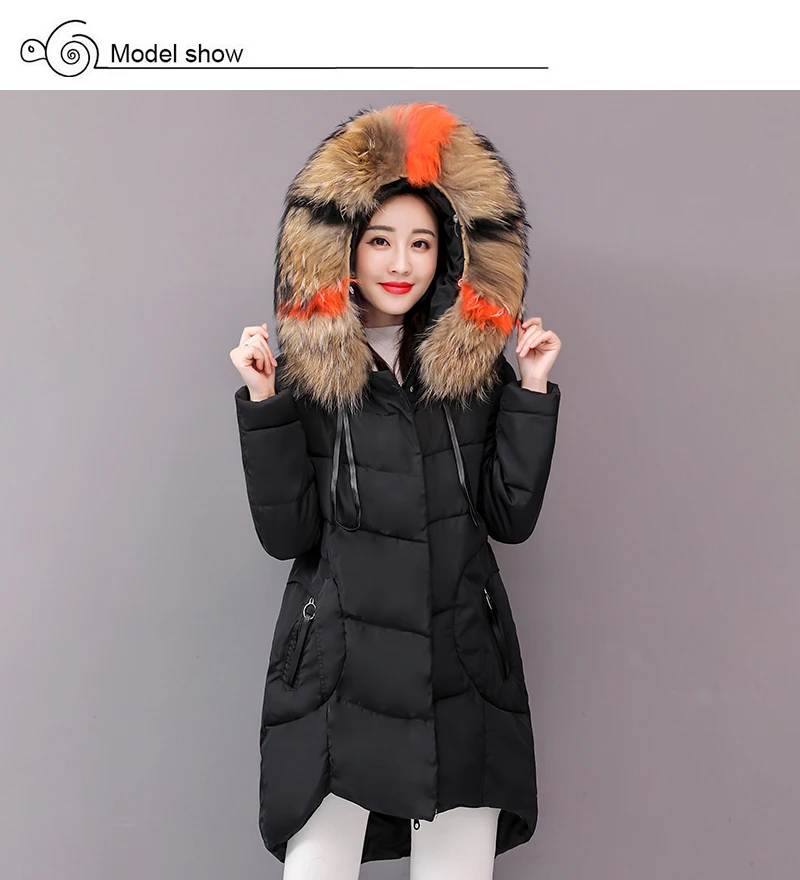 Plus Size 4XL 5XL Winter Jacket Women Padded Outwear Hooded Colorful Fur Female Coat Long Parka Mujer Invierno