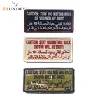 Stay100 метров назад или вы будете сняты Веселые Enghish письмо патч вышитые Крюк  Петля ткань для куртки значок наклейка на одежду