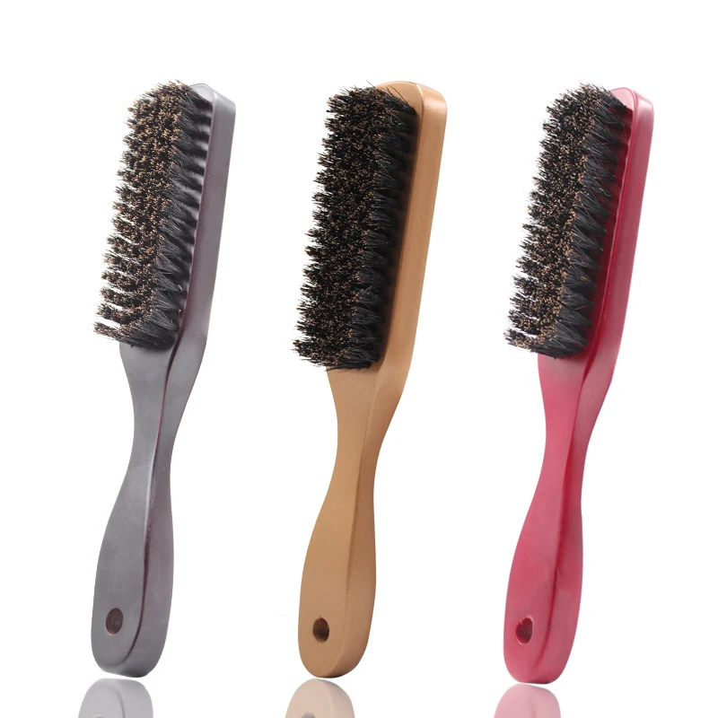 

Wood Handle Boar Bristle Cleaning Brush Hairdressing Beard Brush Anti Static Barber Hair Styling Comb Shaving Tools for Men