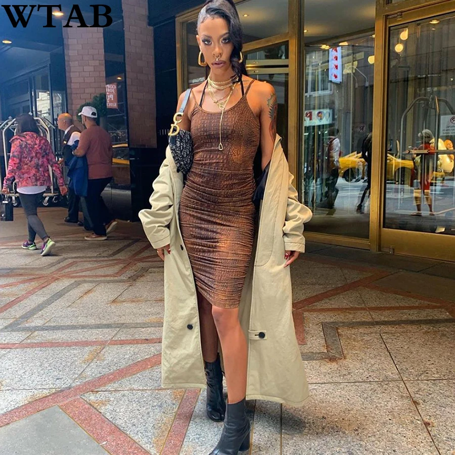 WTAN/осеннее модное стрейчевое тонкое мини-платье со змеиным принтом женские
