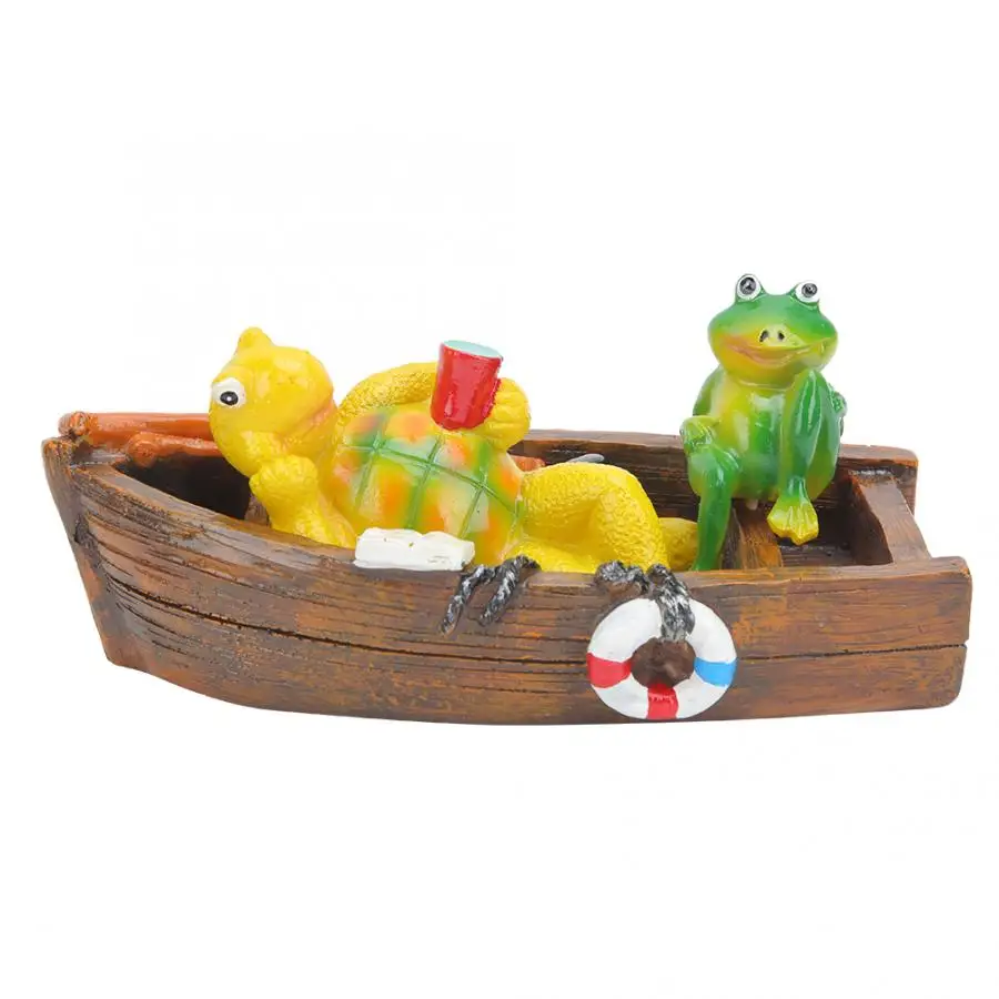 Милый полимерный сад искусственная Черепаха и лягушка украшение для аквариума