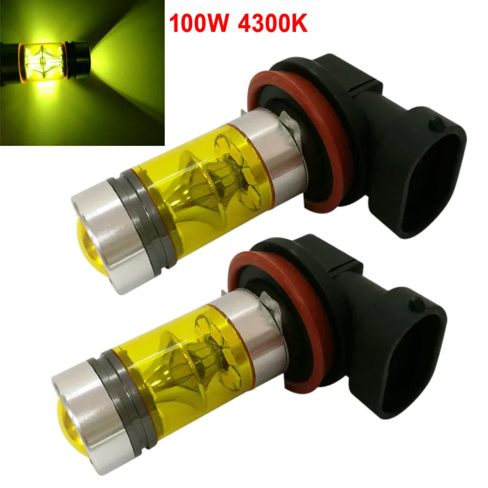 2 шт. автомобильный противотуманный фонарь H8 H11 светодиодный 12V 24V 4300K 2323 20 100 Вт