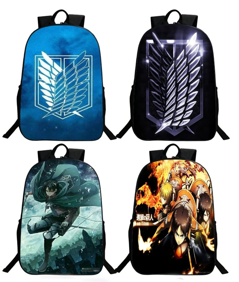 Детский школьный ранец с героями аниме атака на Титанов сумка для книг мальчиков
