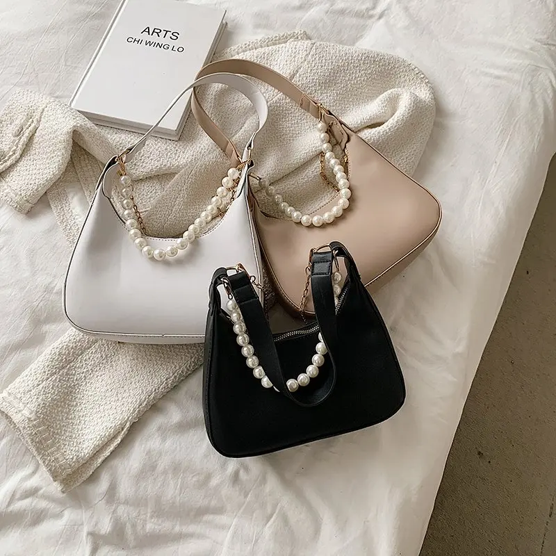 

Женская сумка-шоппер, маленькая летняя новая сумка, Женская универсальная модная сумка на одно плечо с жемчугом, лето 2021