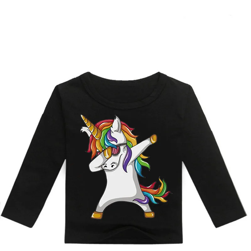 Детская футболка с единорогом модная рисунком Dab для мальчиков и девочек детский
