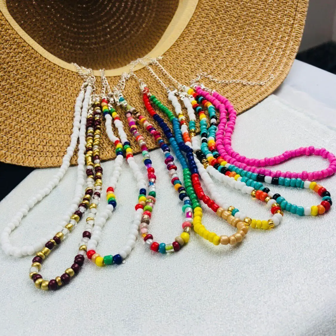 Boho красочные маленькие бусы колье для женщин Простой Бисероплетение Цветок ожерелье ручной работы воротник ювелирные изделия колье Femme