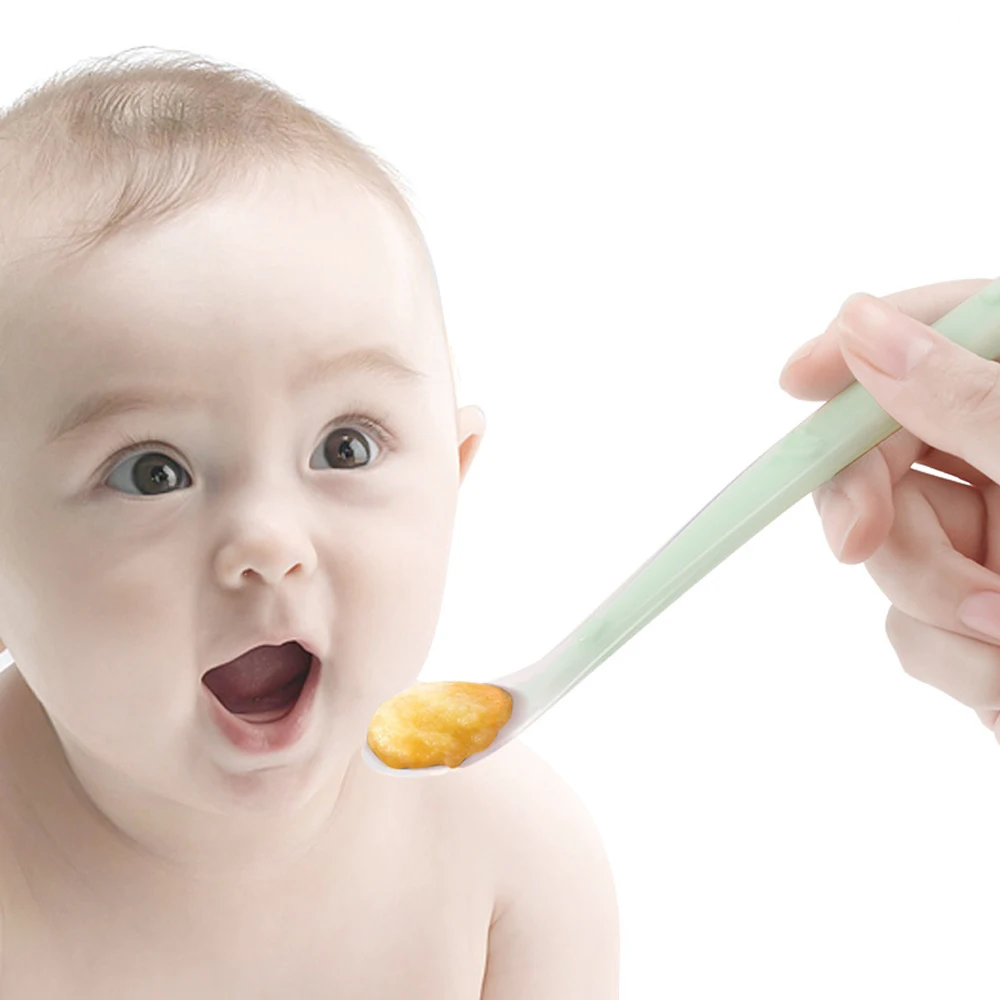Детская Мягкая силиконовая ложка OLOEY безопасная посуда для младенцев Обучающие