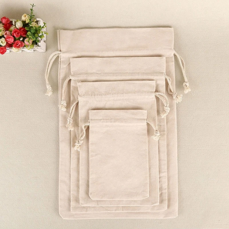 

Cotton Stuff Storage Bag Drawstring Pouch Laundry Clothes Finishing Luggage Bags LX9C