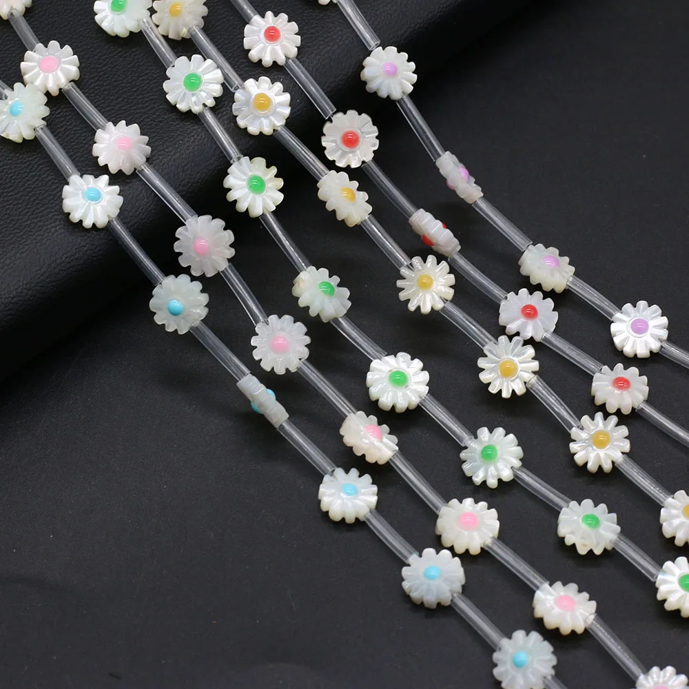 

20pcs Natural Freshwater Shell Beads Sunflower Mother of Pearl Loose Spacer Beads for Jewelry Making DIY Necklace Bracelet Gift