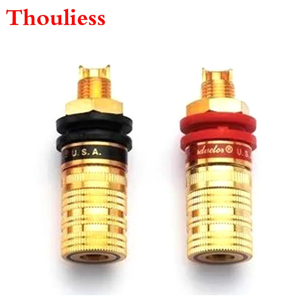 Thouliess 4 шт. Hi-Fi аудио 4 шт. CMC 838S-G позолоченный OFC динамик усилитель Привязка клемма разъем типа «банан»