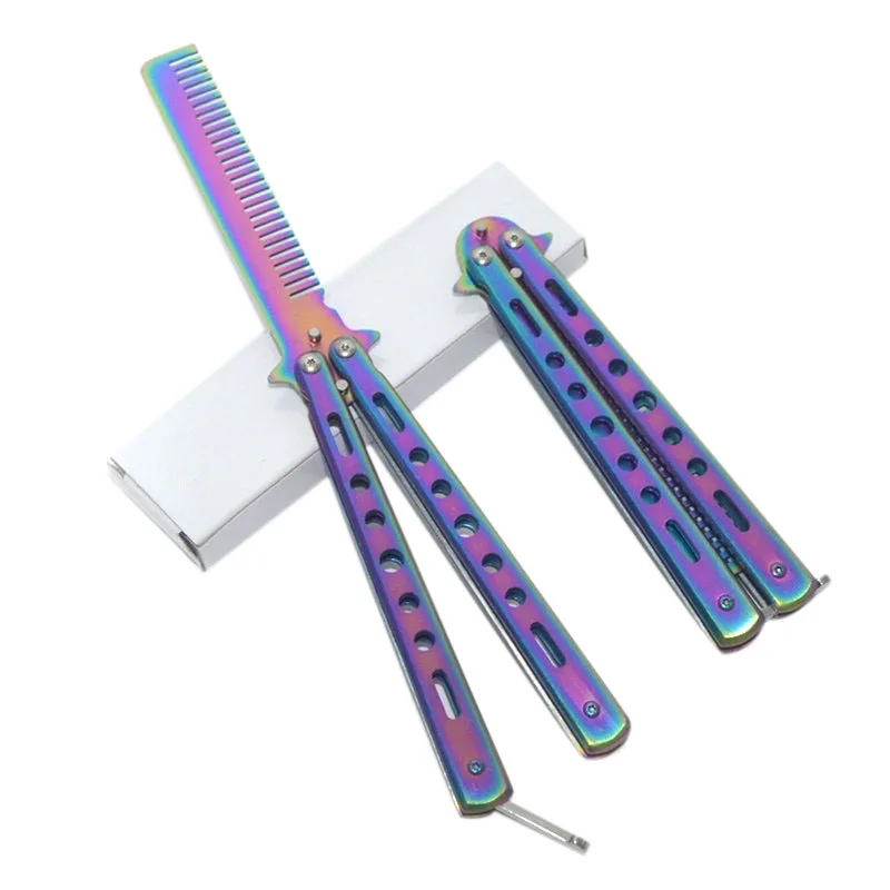1 шт Складная расческа для волос обучение бабочка Ножи гребень Нержавеющая сталь