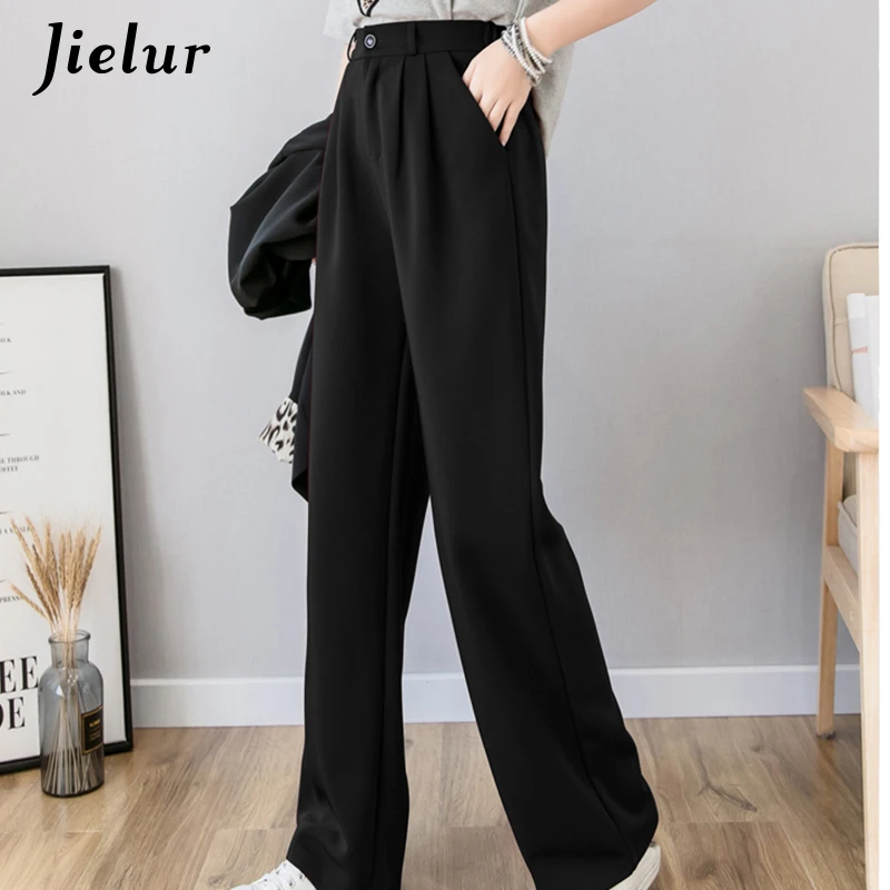 Jielur OL брюки женские 2019 новые штаны с завышенной талией XS-XXL черные красные Женские