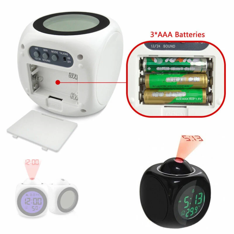 Многофункциональный Светодиодный проекционный ЖК-дисплей термометр времени