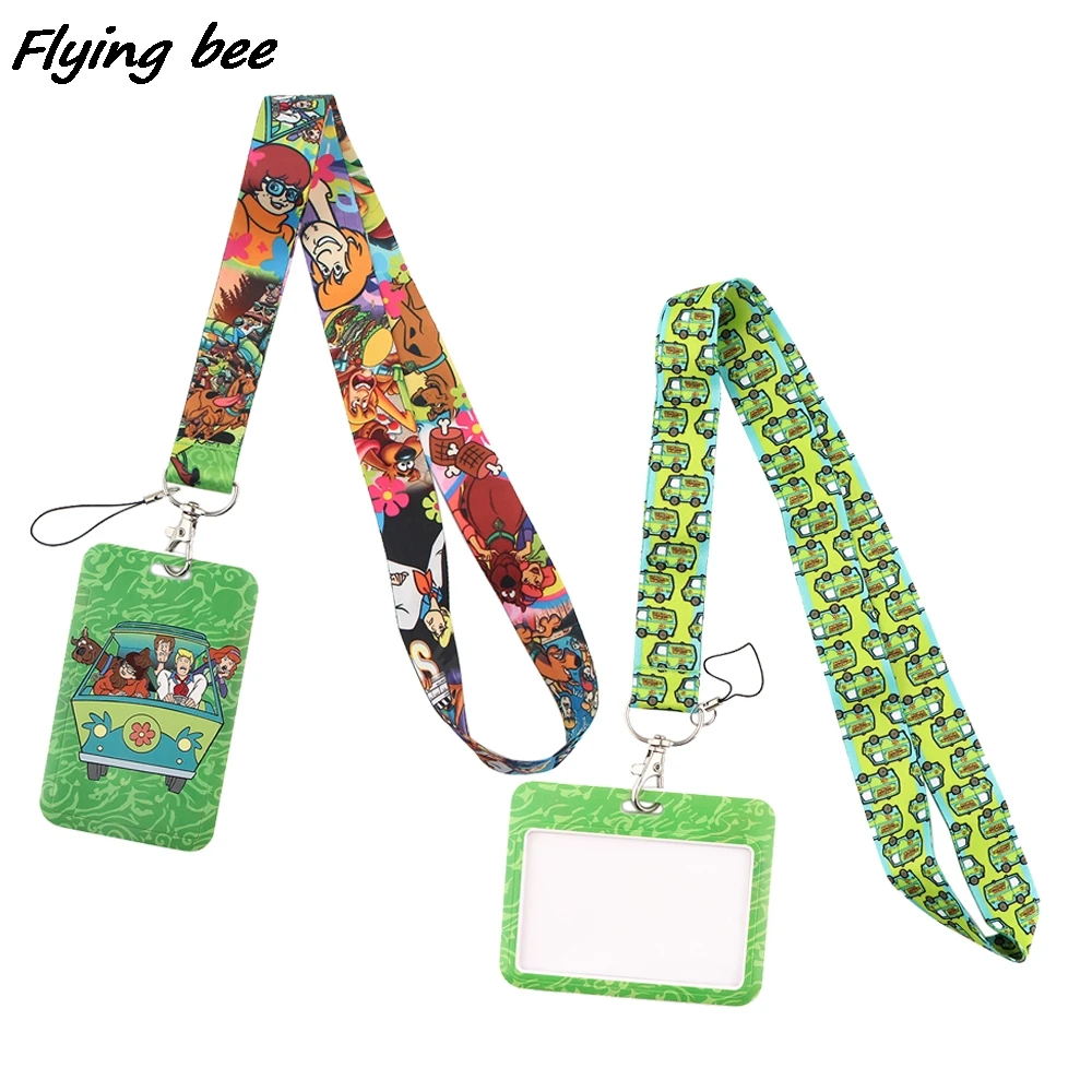 Flyingbee X1967 Пёс из мультфильма зеленого автобуса ремешок держатель для карт