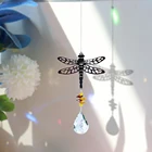 Подвесной Декор стеклянный кулон украшения кристалл Призма Sunburst птица Стрекоза Сова бабочка колокольчики Радуга Chaser