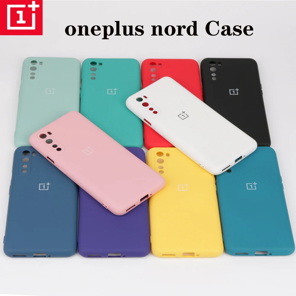 

For Oneplus 8T liquid Silicone case for oneplus 7 pro 7 7t 8 8 por Solid original slim soft back cover one plus nord one plus 8T
