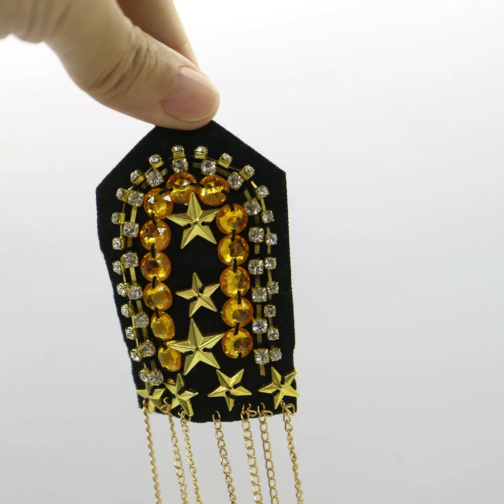 Эполета из бисера для одежды в стиле панк пальто костюма модная аппликация