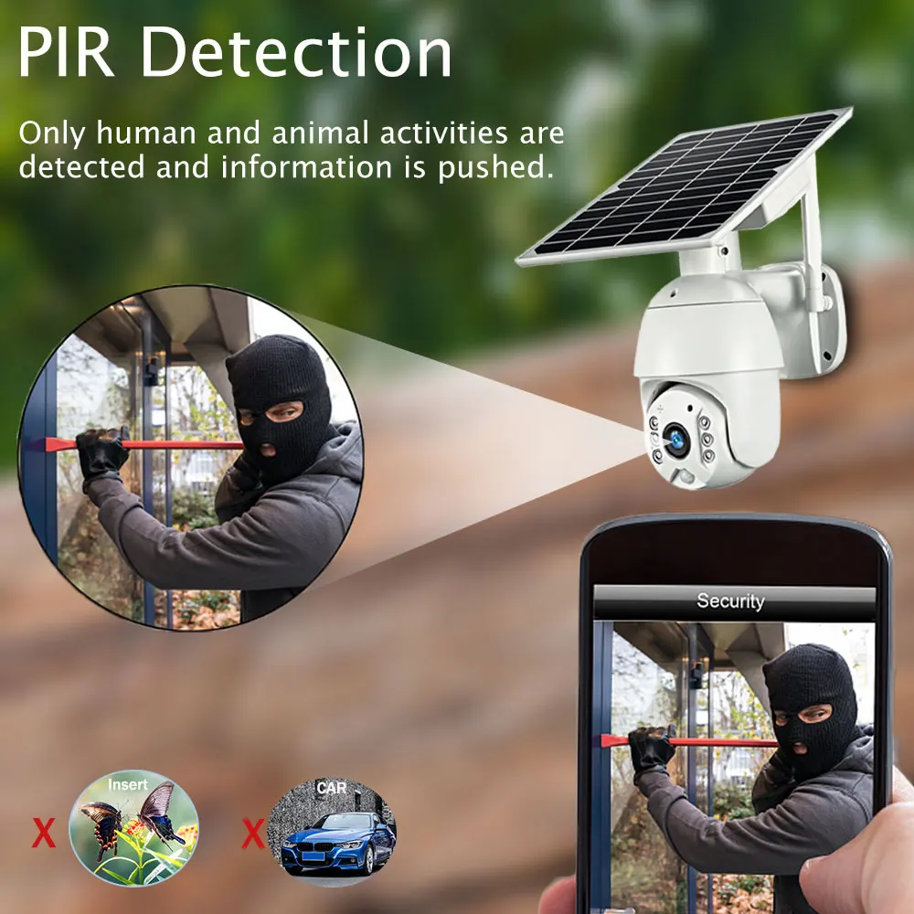 

4G SIM Card 1080P IP Camera WIFI 8W Solar Panel Battery Security Camera Outdoor PTZ CCTV Camera Smart Security Monitor