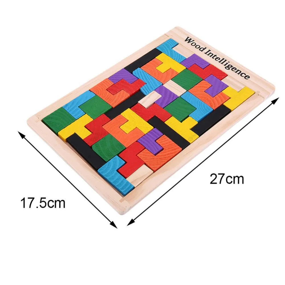 Красочные деревянные Tangram головоломки игрушки тетрис игра дошкольного волшебства интеллектуальная развивающая детская игрушка подарок