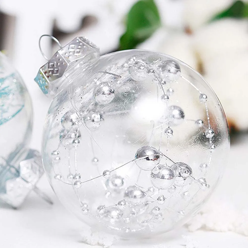 

24Pcs Christmas Tree Hanging Adornment Mesh Transparent 6CM Balls (Transparent)